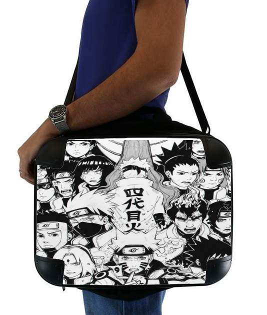  Naruto Black And White Art voor Laptoptas