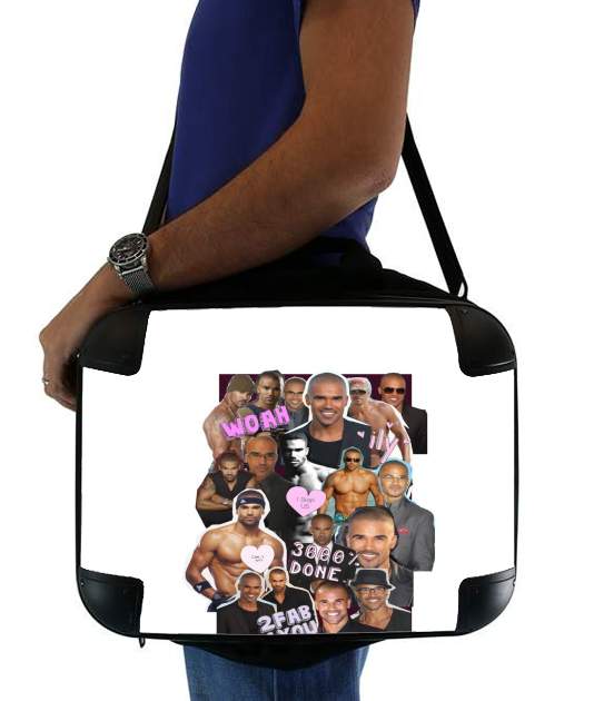  Shemar Moore collage voor Laptoptas