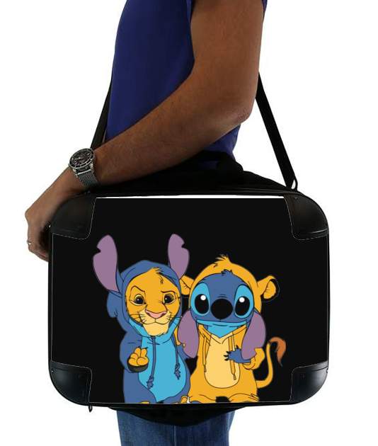  Simba X Stitch best friends voor Laptoptas