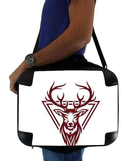  Vintage deer hunter logo voor Laptoptas