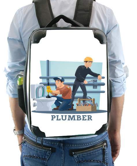  Plumbers with work tools voor Rugzak