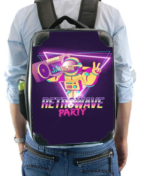  Retrowave party nightclub dj neon voor Rugzak