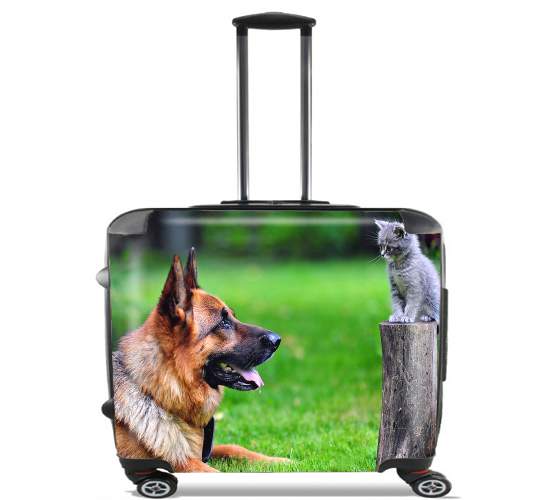  German shepherd with cat voor Pilotenkoffer