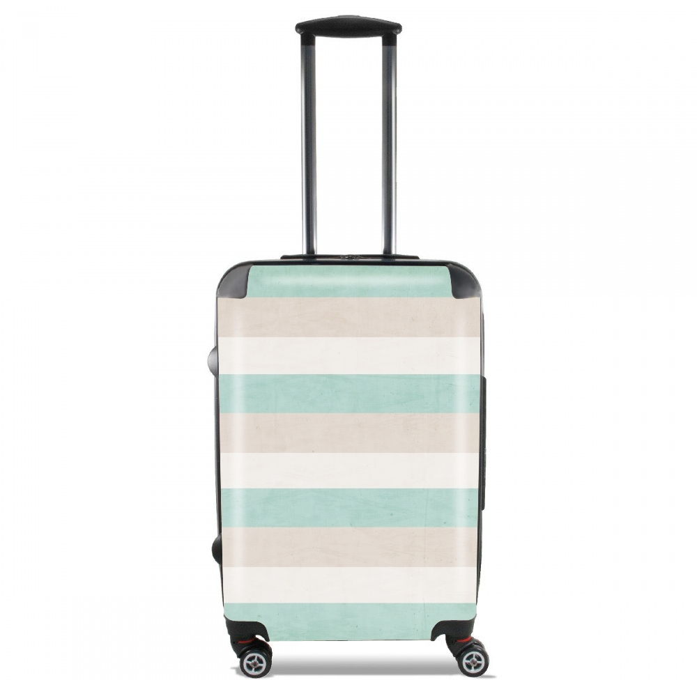  aqua and sand stripes voor Handbagage koffers