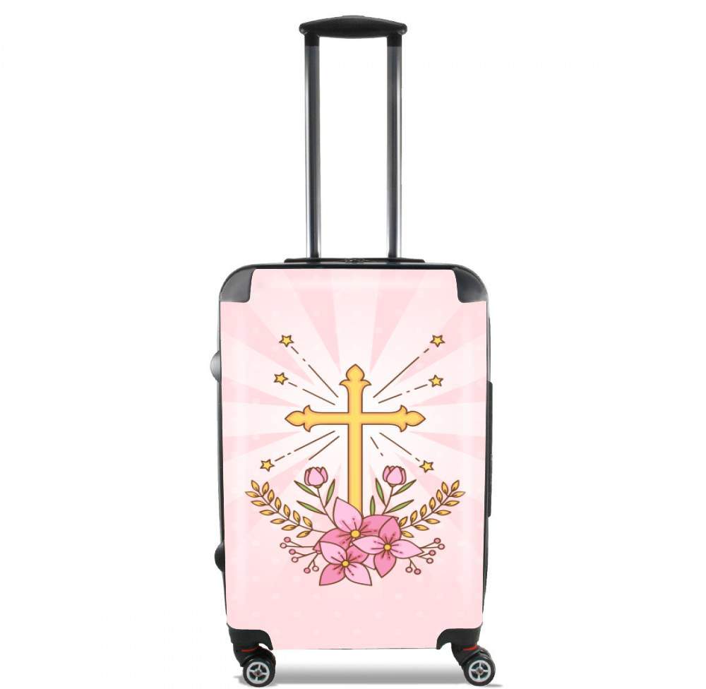  Communion cross with flowers girl voor Handbagage koffers