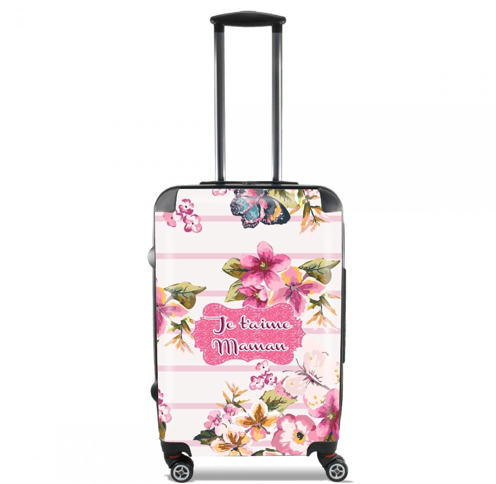  Pink floral Marinière - Je t'aime Maman voor Handbagage koffers